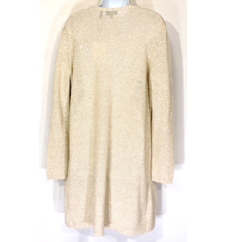 THEORY ⚜ WOMEN'S BEIGE CASHMERE/LINEN FASHION CARDIGAN - Picture 3 of 4